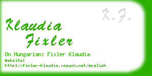 klaudia fixler business card